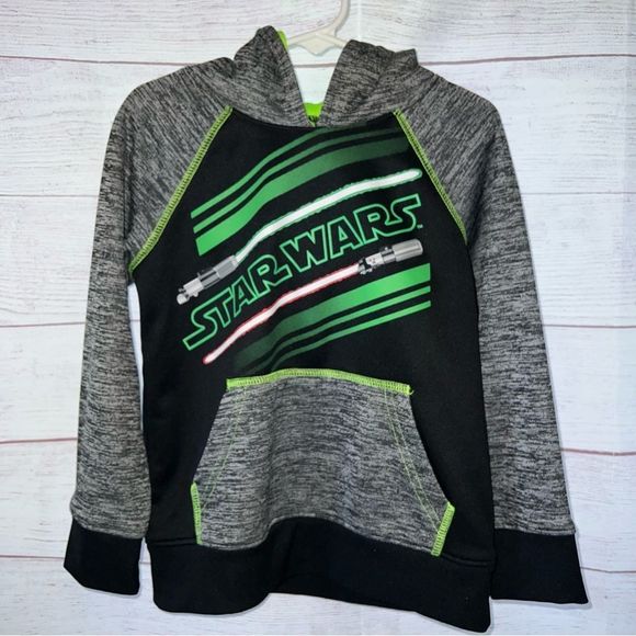 Other - Star Wars Jumping Beans Collectible Fleece Hoodie Size 5 Gray Black Green